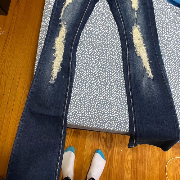 European style ripped low waist jeans size 24 - Picture 5 of 5